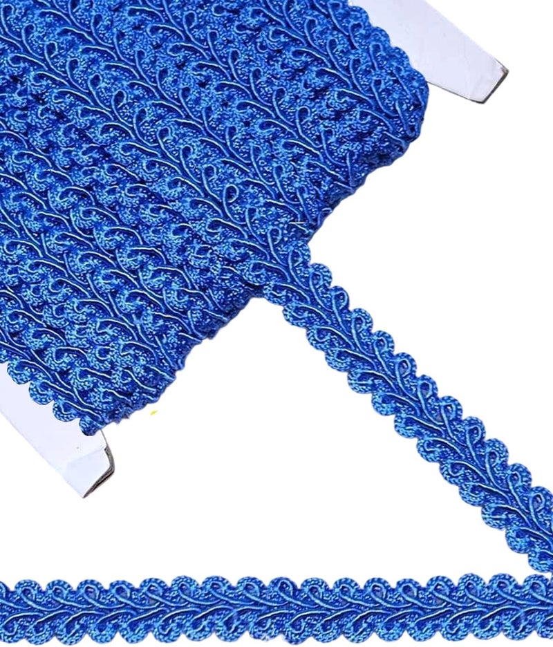 MSCFTFB 14 Yards Gimp Braid Trim,1/2 inch Gift Wrap Ribbon, Woven Fabric Lace Trim for Upholstery Costume Curtain,Lamp,Jewelry,Decorative Embellishment for Sewing Craft (Royal Blue) - Image 1